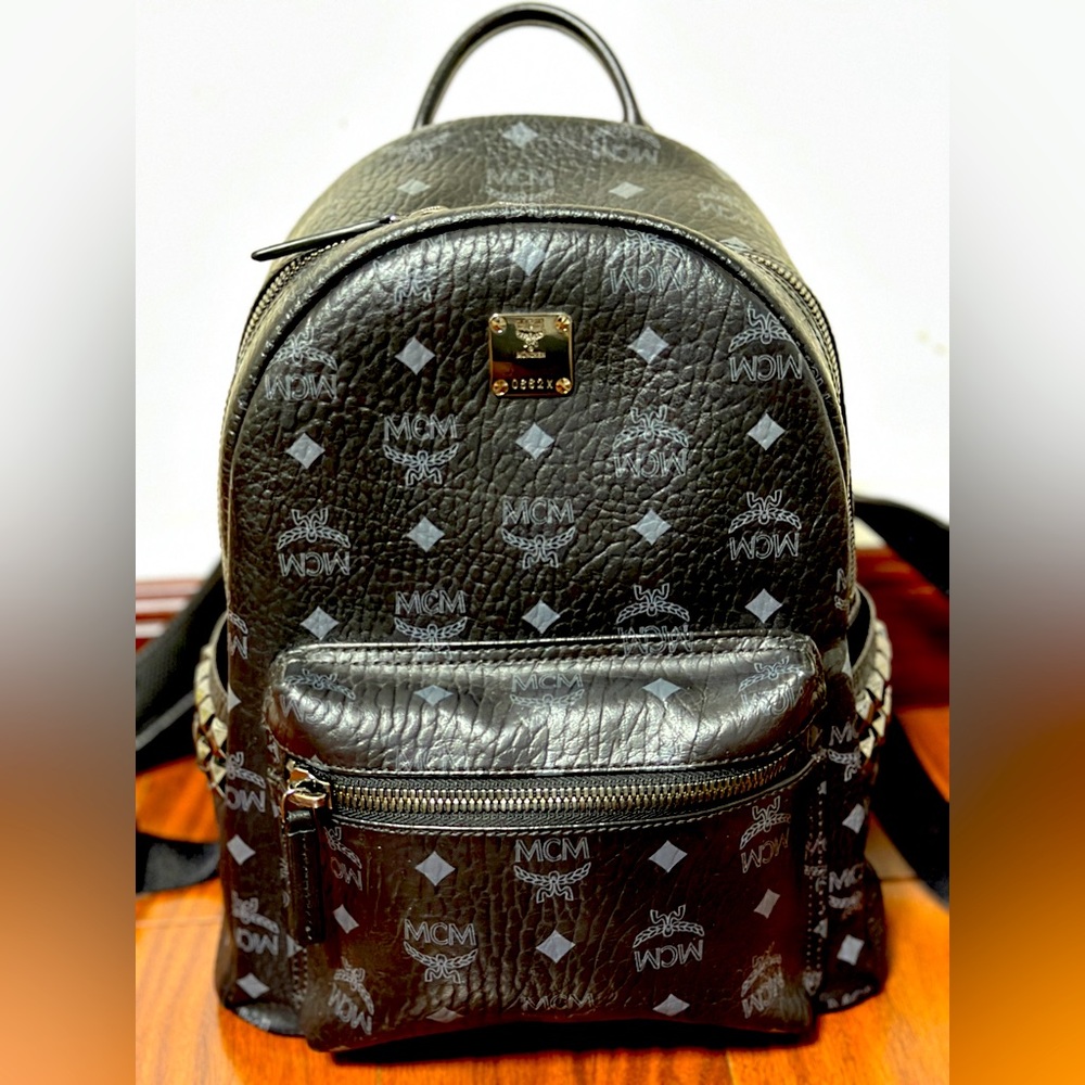 MCM Stark Visetos side-stud backpack size small